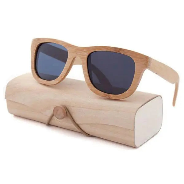 100% genuine bamboo wood sunglasses sun shades uv protection with wooden case quality summer ombre by Cosparty