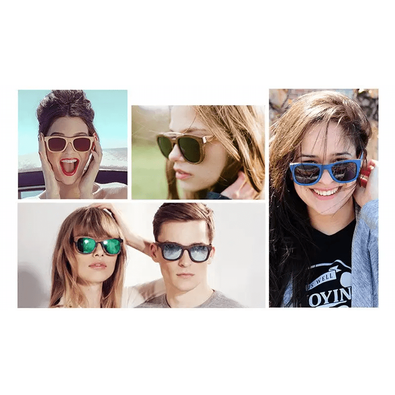 Chic Bamboo Wood Sunglasses for Style and UV Protection - Cosparty