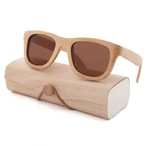 100% genuine bamboo wood sunglasses sun shades uv protection with wooden case quality summer ombre by Cosparty