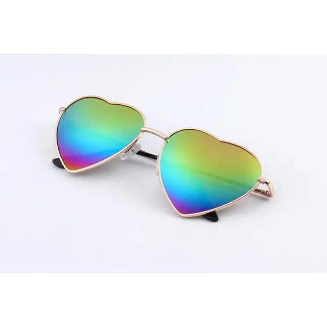 heart shaped aviator sunglasses sun shades for summer ombre gradient holographic uv 400 sun protection by Cosparty