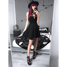 Chic Pentagram Harness Dress for a Gothic Summer Look - Dress