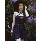 Chic Pentagram Harness Dress for a Gothic Summer Look - Cosparty