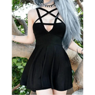Chic Pentagram Harness Dress for a Gothic Summer Look - Dress