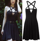Chic Pentagram Harness Dress for a Gothic Summer Look - Dress