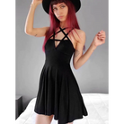Chic Pentagram Harness Dress for a Gothic Summer Look - Dress
