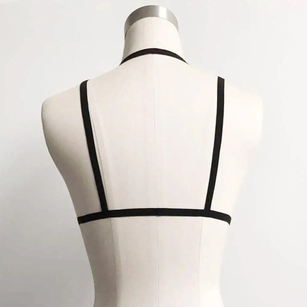 Chic Y Pattern Chest Harness with Elegant Stretchy Straps - harness