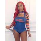 Chucky Doll Inspired Adult Onesie Cosplay Costume Set - Cosparty