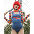 Chucky Doll Inspired Adult Onesie Cosplay Costume Set - Cosparty