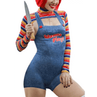 Chucky Doll Inspired Adult Onesie Cosplay Costume Set - Cosparty