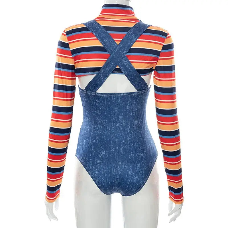 Chucky Doll Inspired Adult Onesie Cosplay Costume Set - costume