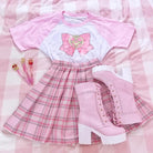 Chunky Ankle Booties with Lace Trim and Leopard Print Lining - Cosparty