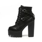 Chunky Biker Ankle Boots in High - Quality Vegan Leather - Cosparty