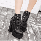 Chunky Biker Ankle Boots in High - Quality Vegan Leather - Cosparty