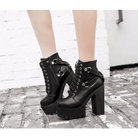 Chunky Biker Ankle Boots in High - Quality Vegan Leather - Cosparty