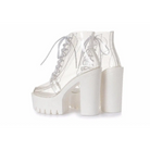 Chunky Square-Heeled Baby Doll Ankle Boots with Clear TPU Upper - shoes