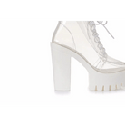 Chunky Square - Heeled Baby Doll Ankle Boots with Clear TPU Upper - Cosparty