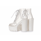 Chunky Square - Heeled Baby Doll Ankle Boots with Clear TPU Upper - Cosparty