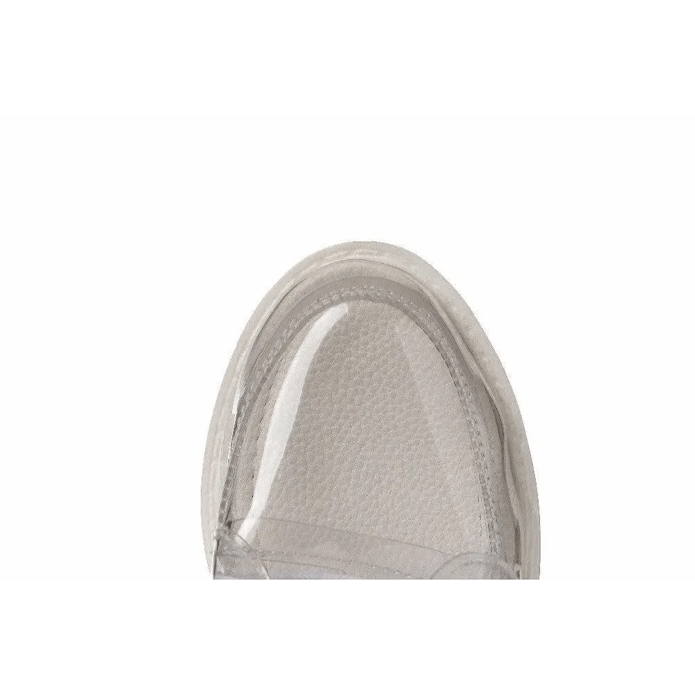 Chunky Square - Heeled Baby Doll Ankle Boots with Clear TPU Upper - Cosparty