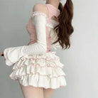 Cinched & Pretty Babydoll Outfit in Soft Pink and White - outfit