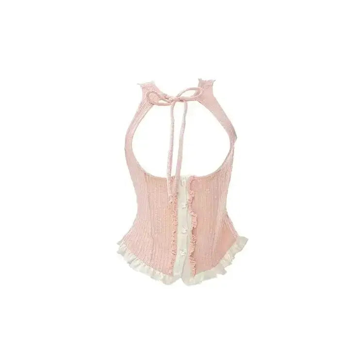 Cinched & Pretty Babydoll Outfit in Soft Pink and White - outfit