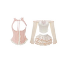 Cinched & Pretty Babydoll Outfit in Soft Pink and White - outfit