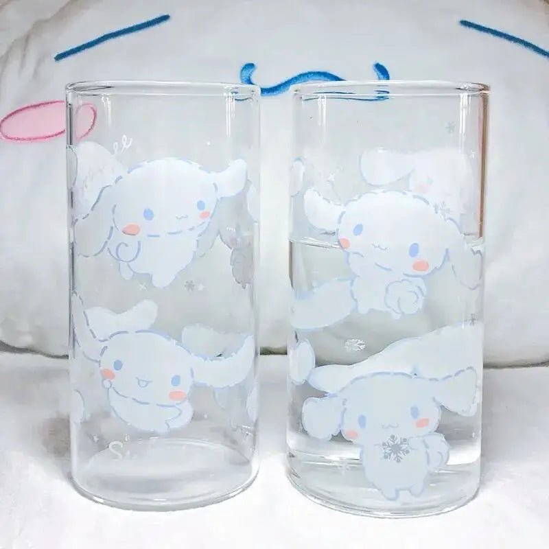 Cinna Pup Glass Featuring Adorable Cinnamoroll Puppy Print - Cosparty