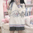 Cinnamoroll Blue and White Pullover Crewneck Hoodie - Cosparty