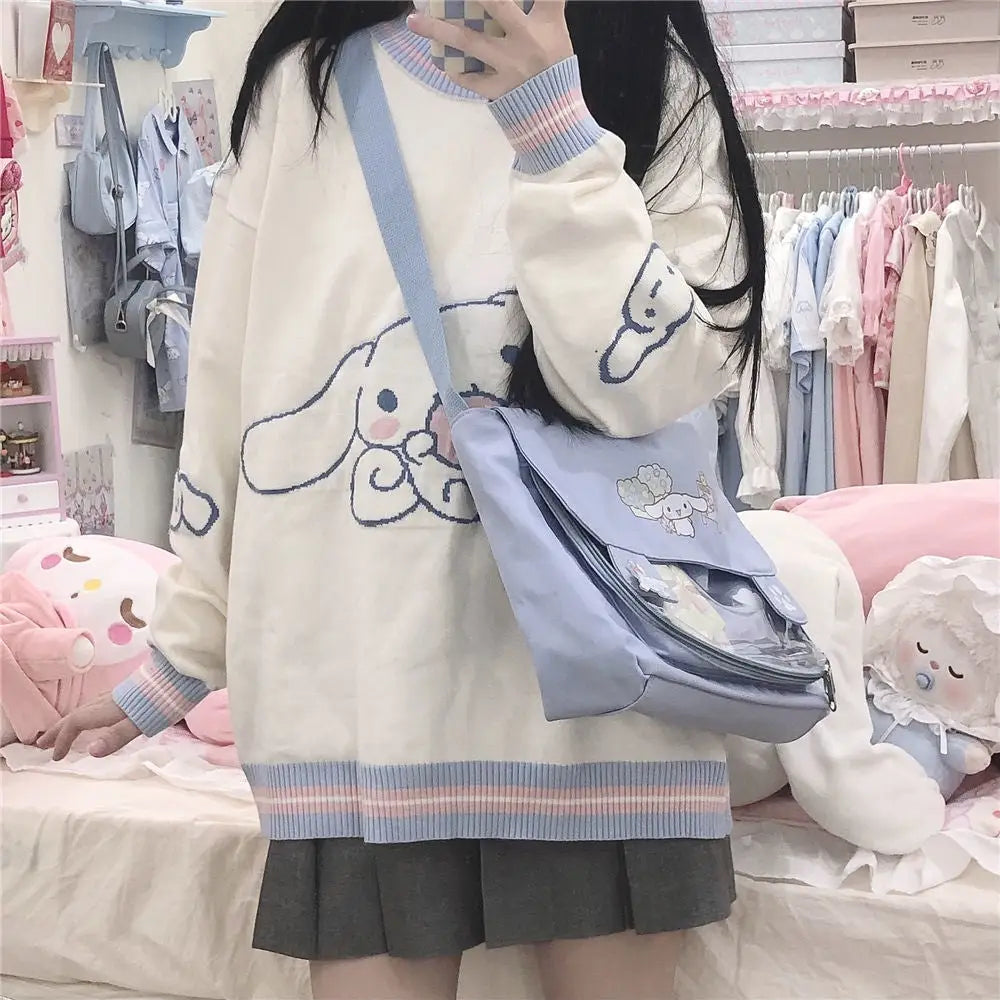 Cinnamoroll Blue and White Pullover Crewneck Hoodie - hoodie