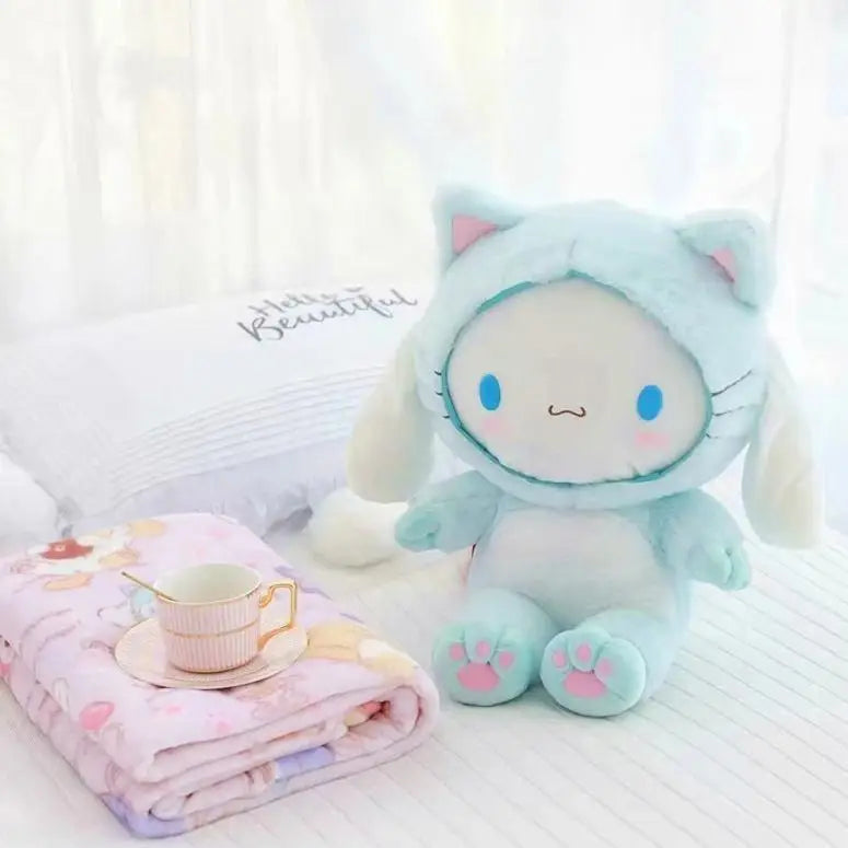 Fairy Kei Pastel Cinnamoroll Blanket and Plush Toy Storage Set Kawaii Cute