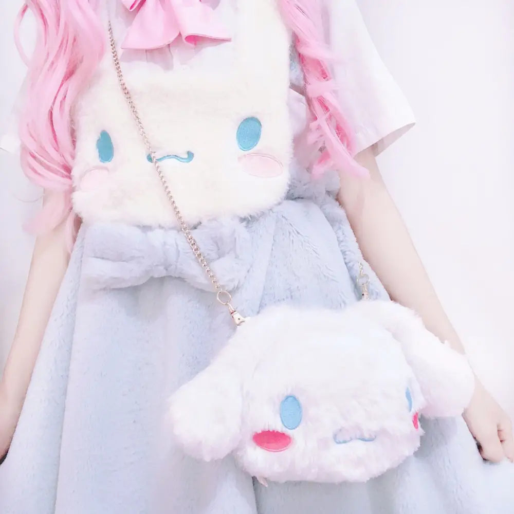 Cinnamoroll Plush Puppy Handbag for Fairy-Kei Style Outfits - purse