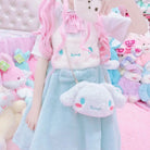 Cinnamoroll Plush Puppy Handbag for Fairy-Kei Style Outfits - Face Crossbody - purse