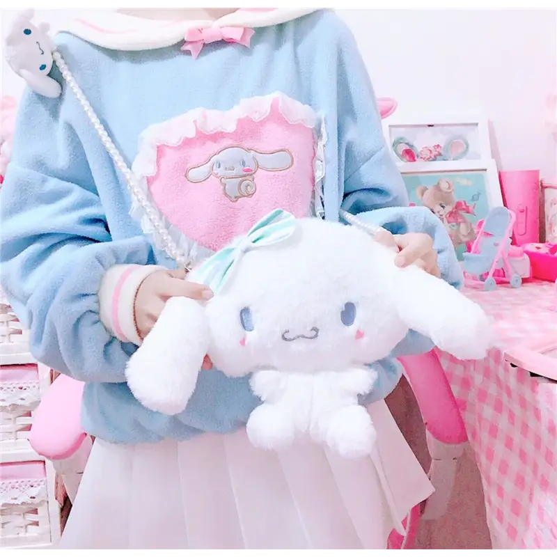 Cinnamoroll Plush Puppy Handbag for Fairy-Kei Style Outfits - purse