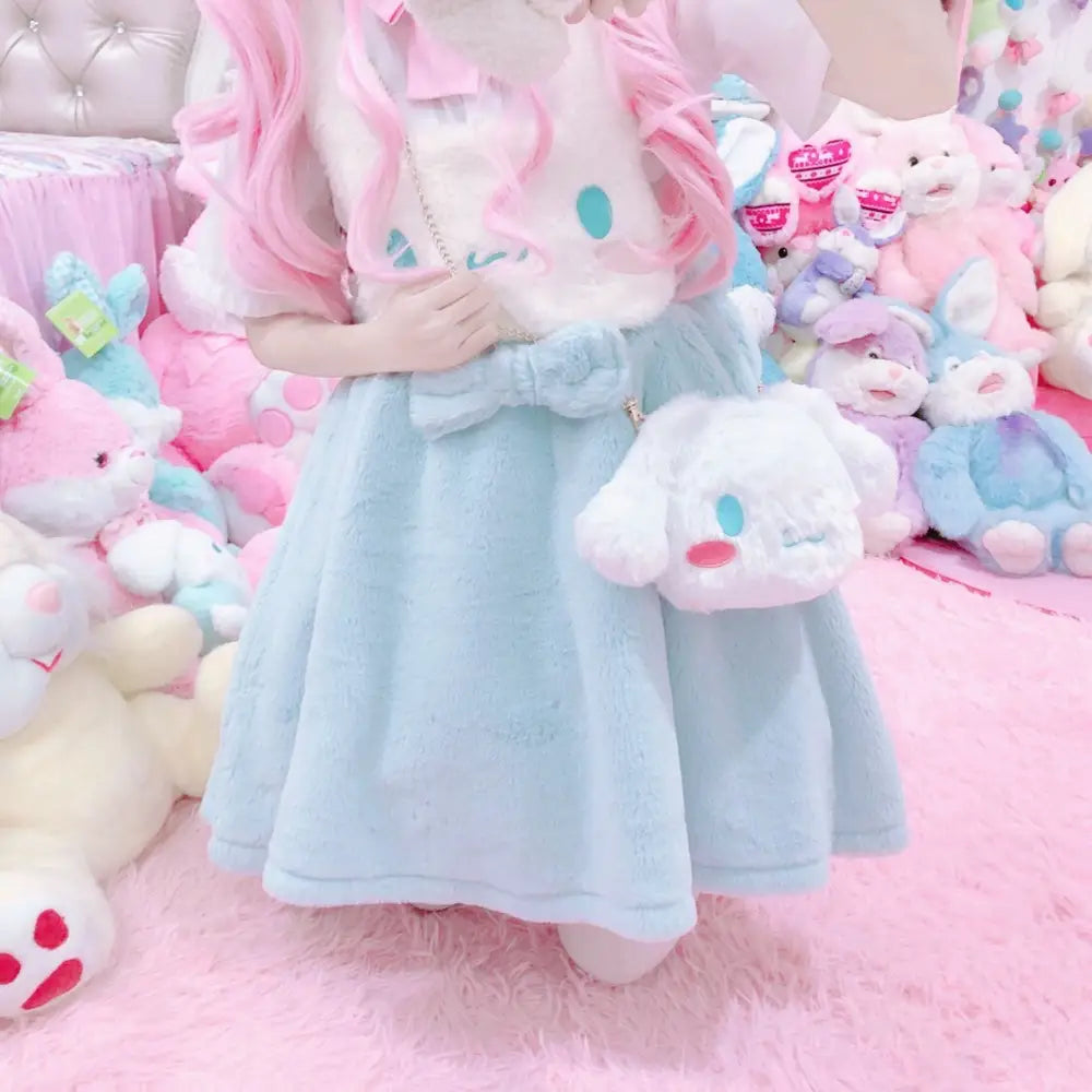 Cinnamoroll Plush Puppy Handbag for Fairy-Kei Style Outfits - purse