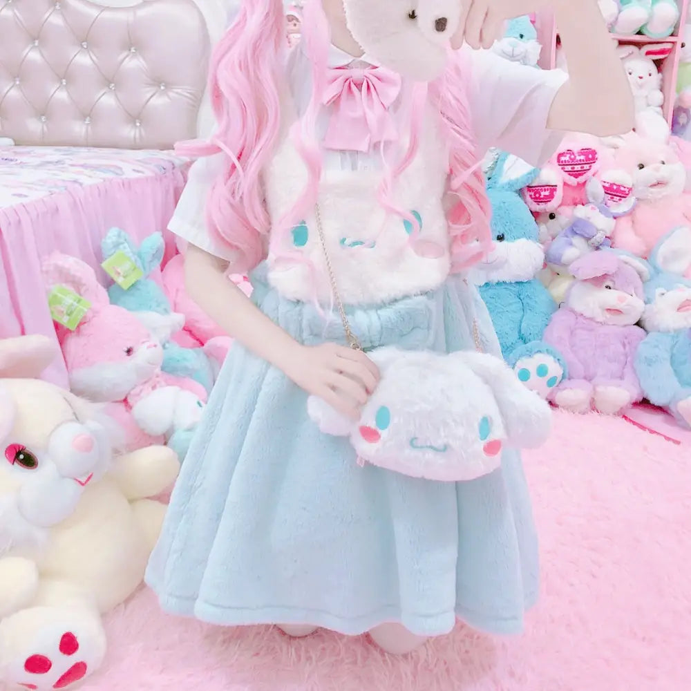 Cinnamoroll Plush Puppy Handbag for Fairy-Kei Style Outfits - purse