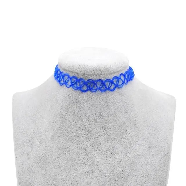 Classic 90s Inspired Choker Necklace in Various Colors - Cosparty