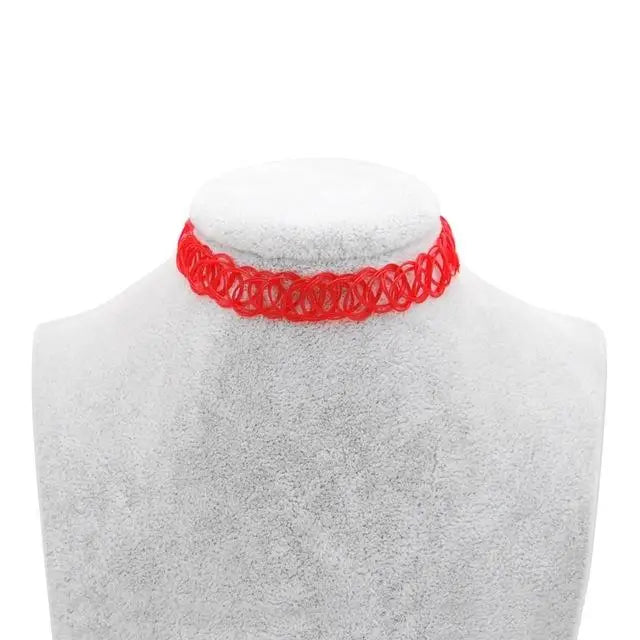 Classic 90s Inspired Choker Necklace in Various Colors - Cosparty