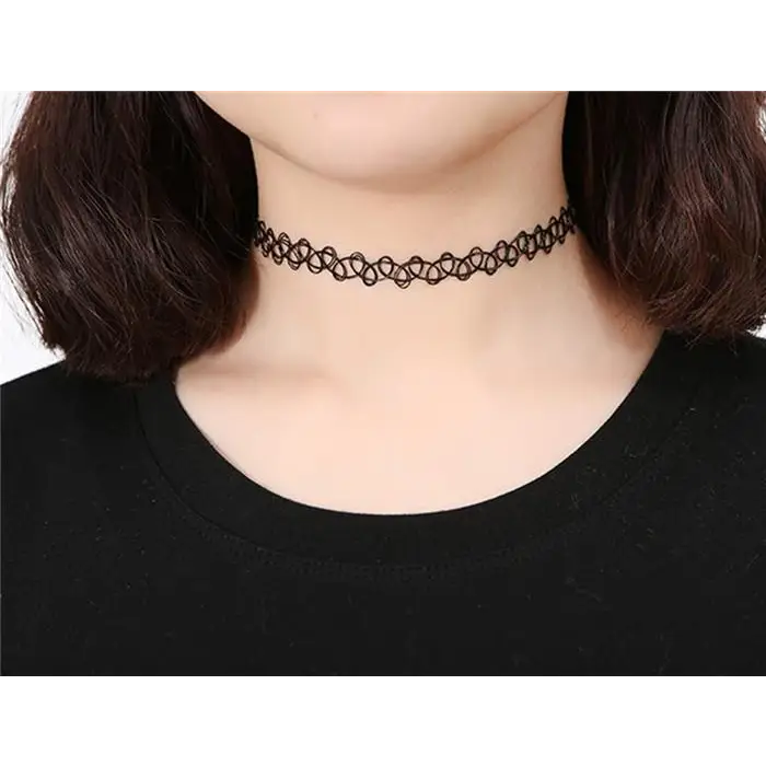 Classic 90s Inspired Choker Necklace in Various Colors - Jewelry