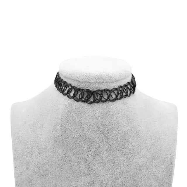 90s vintage choker necklace tattoo stretchy spiral retro aesthetic 1990s baby millennial leash collar by Cosparty