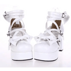 Classic Strappy Wrap - Around Ankle Lolita Shoes with Block Heel - Cosparty