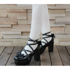 Classic Strappy Wrap-Around Ankle Lolita Shoes with Block Heel - Shoes