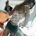 Classy Summer Crop Top Camisole with Built - In Support - Cosparty