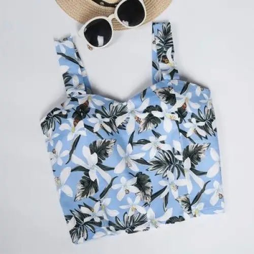 Classy Summer Crop Top Camisole with Built - In Support - Cosparty