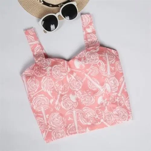 Classy Summer Crop Top Camisole with Built - In Support - Cosparty