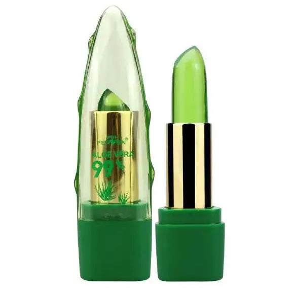 99% pure aloe vera color changing lipstick lipbalm lip stick lip balm hydrating moisturizing pure organic natural plant based green make-up