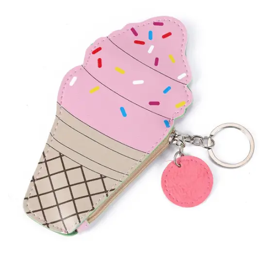 Colorful 3D Keychain Coin Pouches for Your Adventurous Spirit - Icecream Cone - coin purse