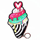 Colorful 3D Keychain Coin Pouches for Your Adventurous Spirit - Zombie Icecream - coin purse