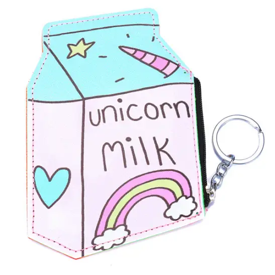 Colorful 3D Keychain Coin Pouches for Your Adventurous Spirit - Unicorn Milk - coin purse