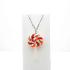 Colorful Polymer Clay Lollipop Rainbow Earrings and Pendant Necklace - Red/Orange Necklace - Jewelry