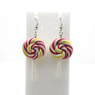 Colorful Polymer Clay Lollipop Rainbow Earrings and Pendant Necklace - Red Earrings - Jewelry