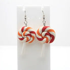 Colorful Polymer Clay Lollipop Rainbow Earrings and Pendant Necklace - Red/Orange Earings - Jewelry